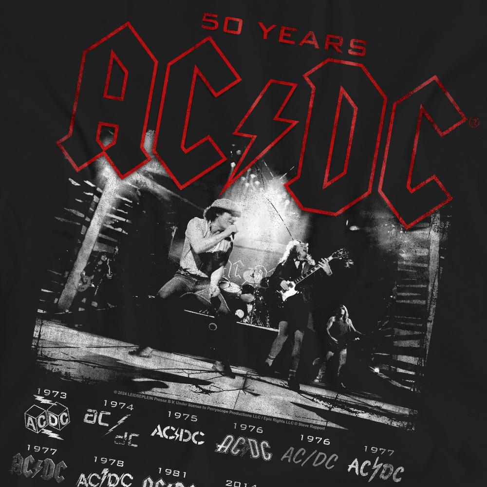 Black - Pack Shot - AC-DC Unisex Adult Logo Stack T-Shirt