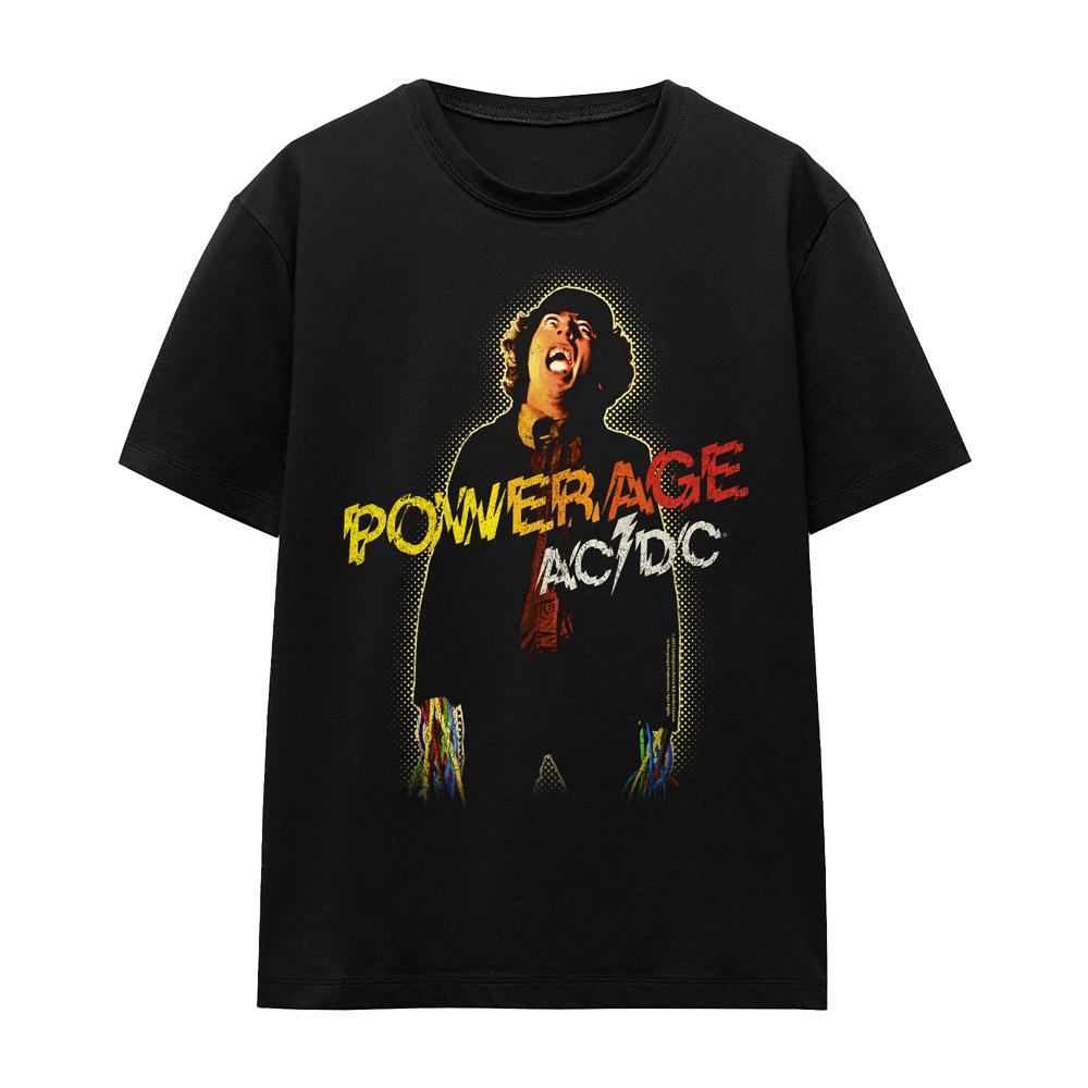 Black - Front - AC-DC Unisex Adult Powerage T-Shirt