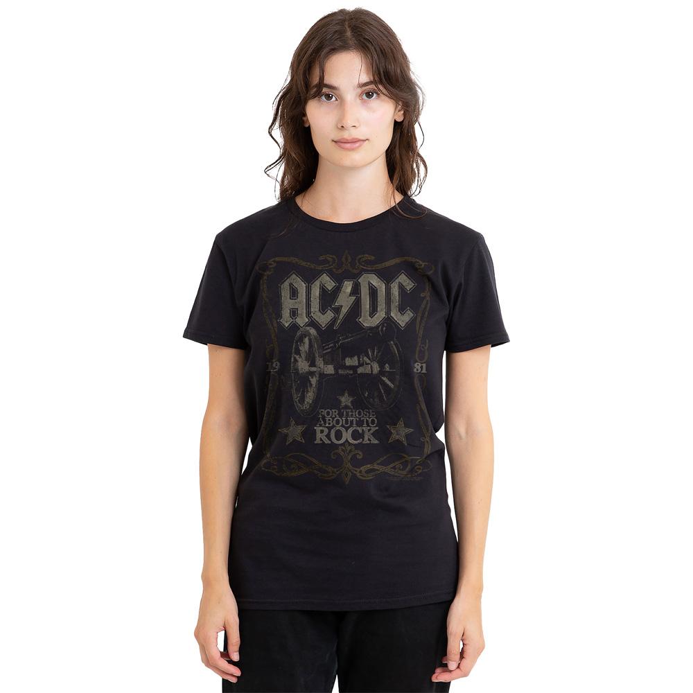 Black - Side - AC-DC Unisex Adult Rock Label T-Shirt
