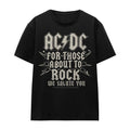 Black - Front - AC-DC Unisex Adult Salute T-Shirt