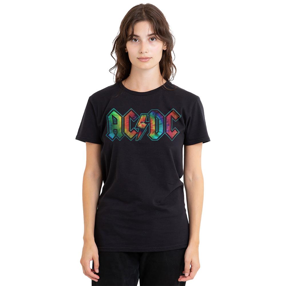 Black - Side - AC-DC Unisex Adult Tie Dye Logo T-Shirt