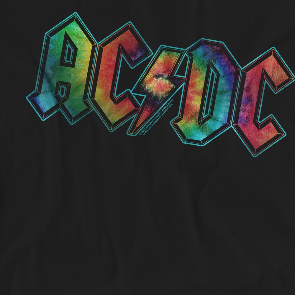 Black - Pack Shot - AC-DC Unisex Adult Tie Dye Logo T-Shirt