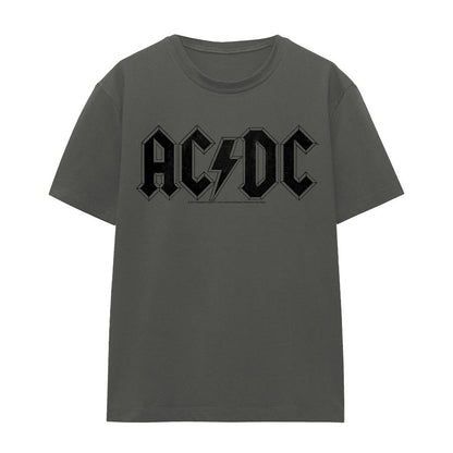 Charcoal - Front - AC-DC Unisex Adult Worn Logo T-Shirt