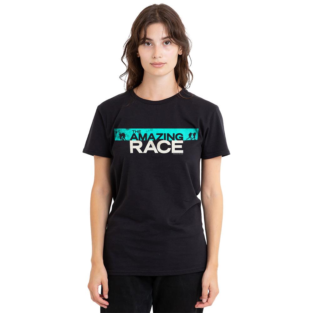 Black - Side - The Amazing Race Unisex Adult Bar Logo T-Shirt