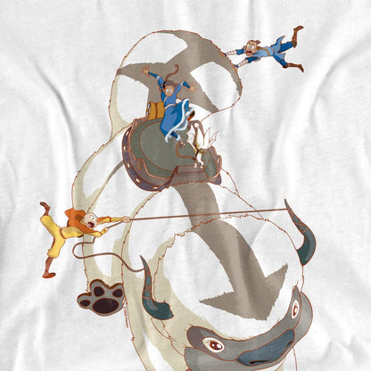 White - Side - Avatar: The Last Airbender Unisex Adult Hang On Appa T-Shirt