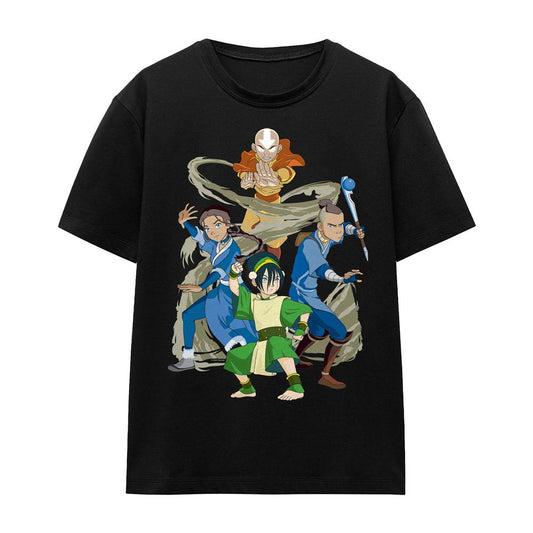 Black - Front - Avatar: The Last Airbender Unisex Adult Team Avatar Elements T-Shirt