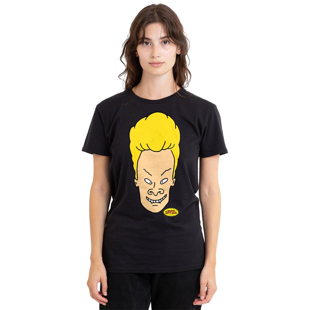 Black - Side - Beavis & Butthead Unisex Adult Headshot T-Shirt