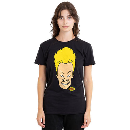 Black - Side - Beavis & Butthead Unisex Adult Headshot T-Shirt