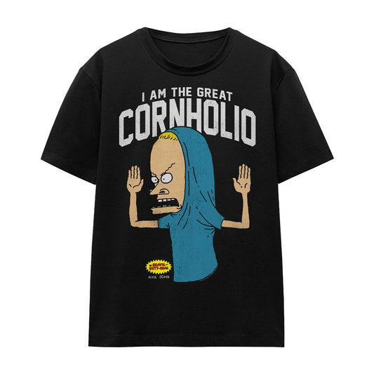 Black - Front - Beavis & Butthead Unisex Adult Cornholio T-Shirt