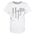 White-Silver - Front - Harry Potter Womens-Ladies Metallic T-Shirt