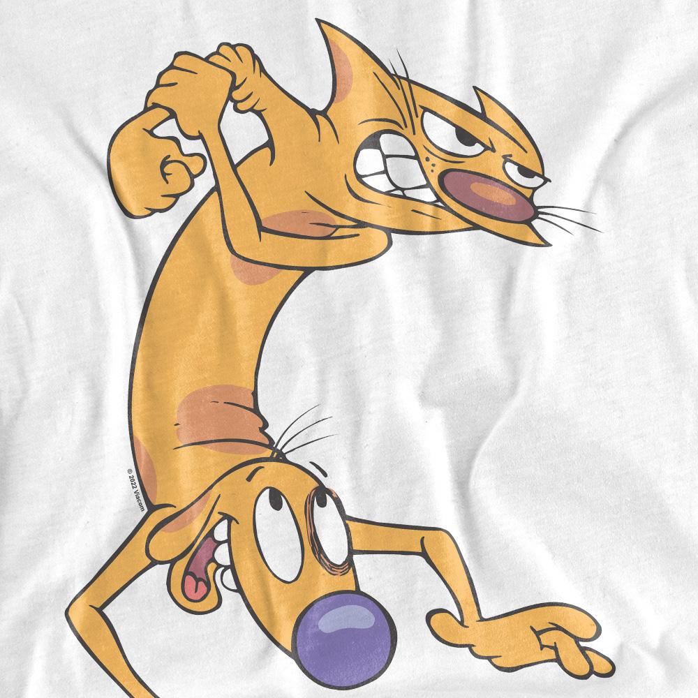 White - Pack Shot - CatDog Unisex Adult Ready To Fight T-Shirt
