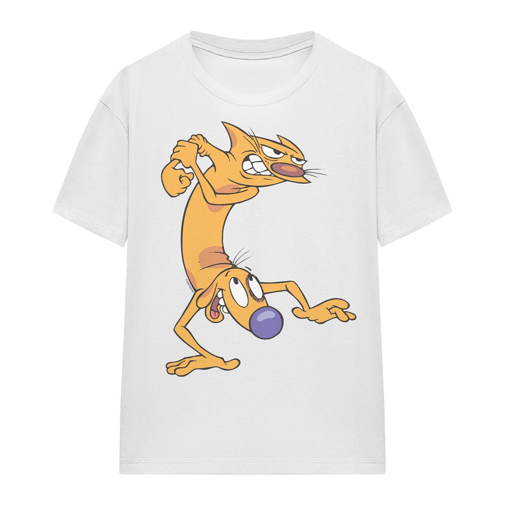 White - Front - CatDog Unisex Adult Ready To Fight T-Shirt