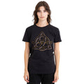 Black - Side - Charmed Unisex Adult Triple Linked Logo T-Shirt