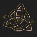 Black - Pack Shot - Charmed Unisex Adult Triple Linked Logo T-Shirt