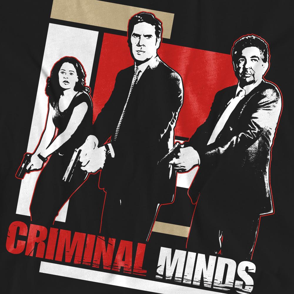 Black - Pack Shot - Criminal Minds Unisex Adult Guns Drawn T-Shirt