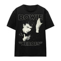 Black - Front - David Bowie Unisex Adult Heroes Cover T-Shirt