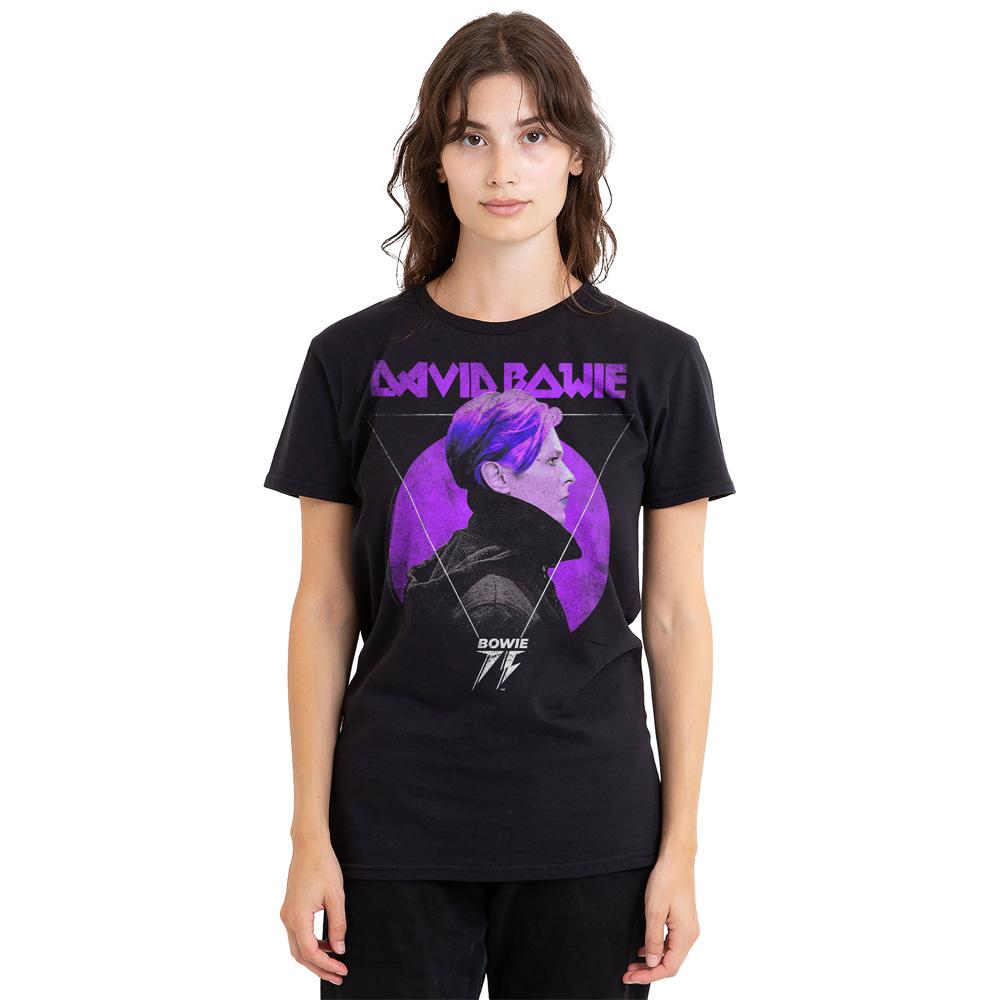 Black - Side - David Bowie Unisex Adult 75 Side Profile Logo T-Shirt