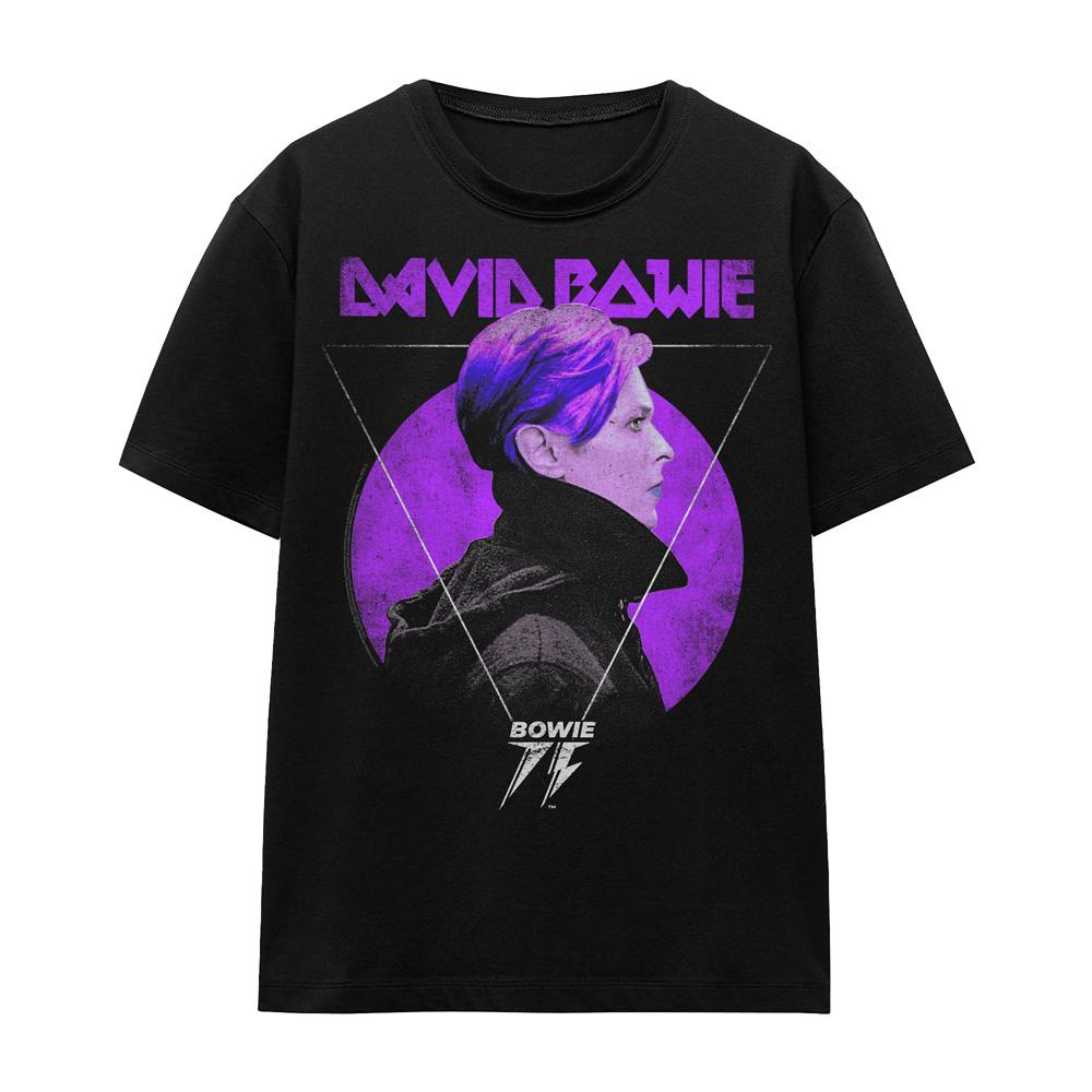 Black - Front - David Bowie Unisex Adult 75 Side Profile Logo T-Shirt