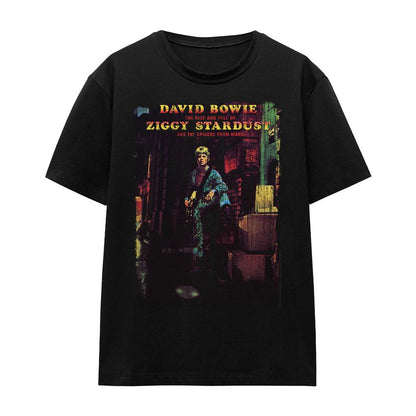 Black - Front - David Bowie Unisex Adult Ziggy Stardust Album T-Shirt