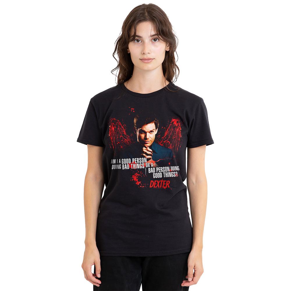Black - Side - Dexter Unisex Adult Good Bad T-Shirt