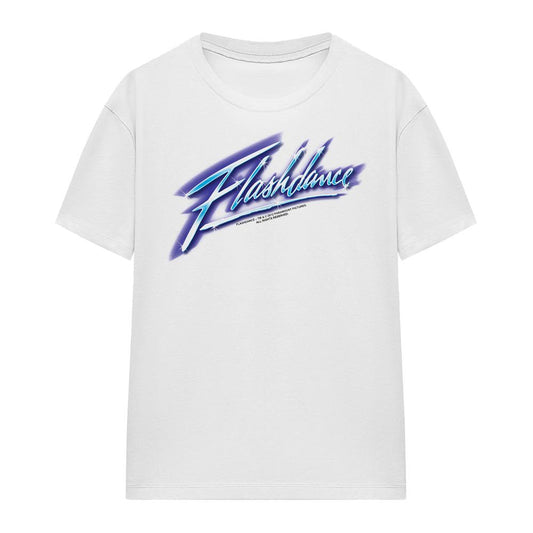 White - Front - Flashdance Unisex Adult Logo T-Shirt