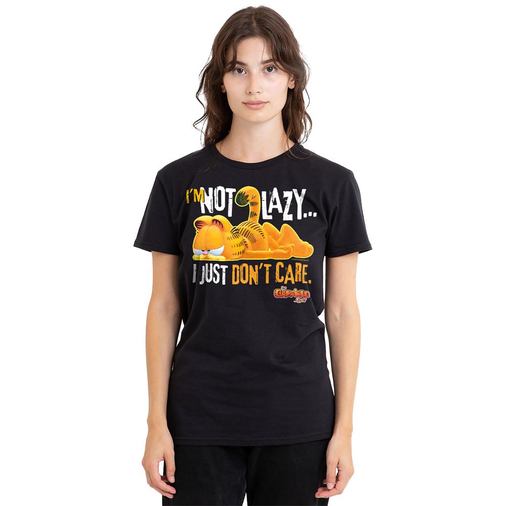 Black - Side - Garfield Unisex Adult Not Lazy T-Shirt