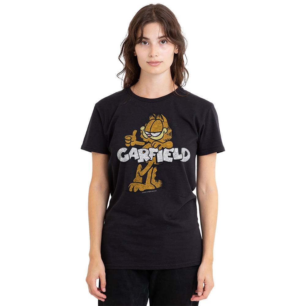 Black - Side - Garfield Unisex Adult Garf Retro T-Shirt