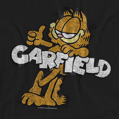 Black - Pack Shot - Garfield Unisex Adult Garf Retro T-Shirt