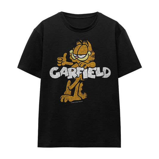 Black - Front - Garfield Unisex Adult Garf Retro T-Shirt
