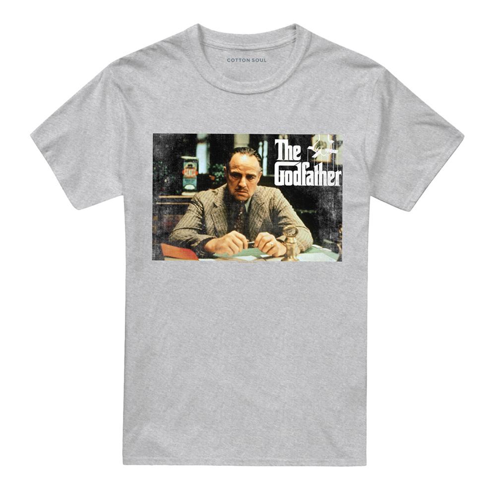 Athletic Heather - Front - The Godfather Unisex Adult Don Vito Corleone Picture T-Shirt