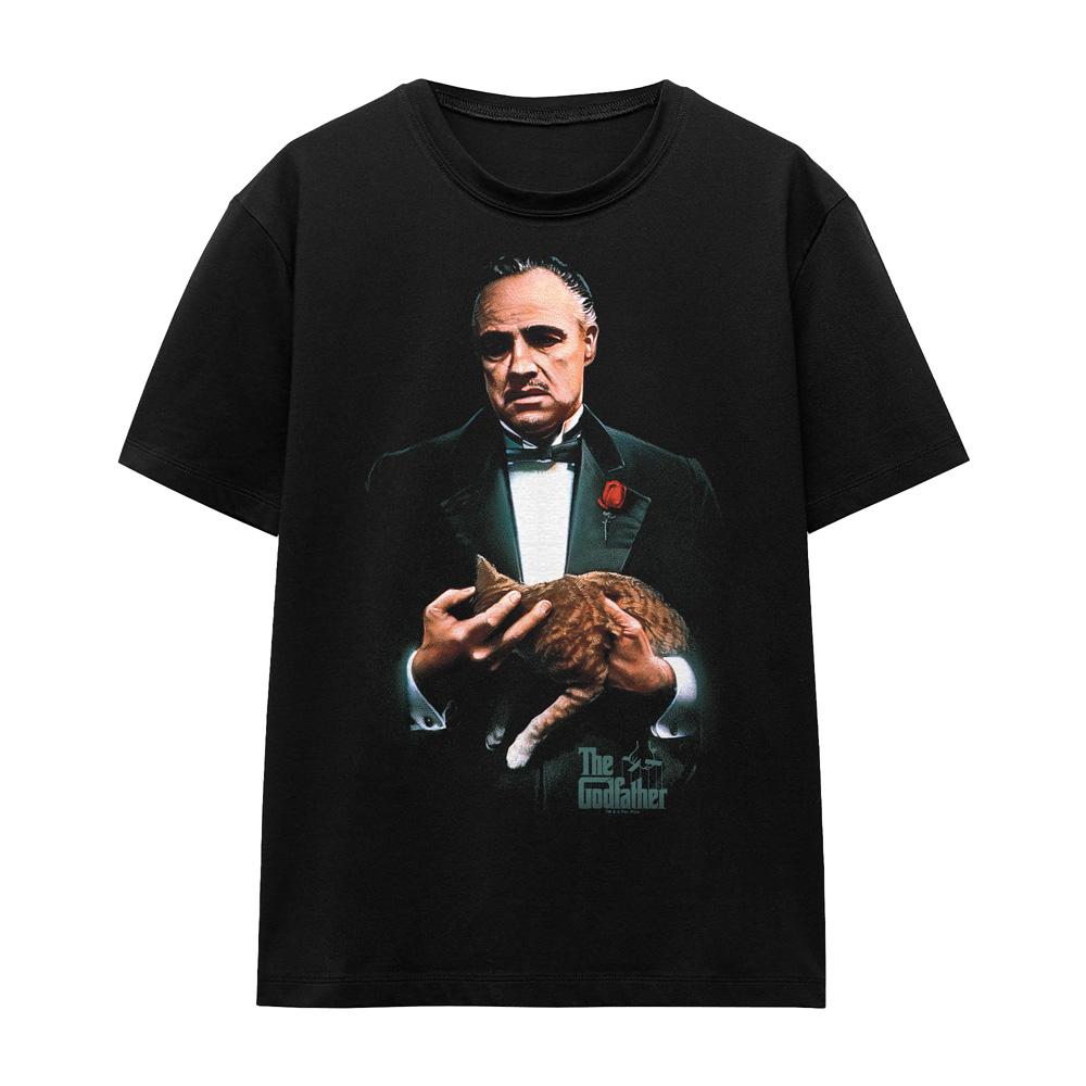 Black - Front - The Godfather Unisex Adult Painted Poster T-Shirt