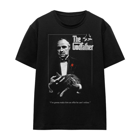 Black - Front - The Godfather Unisex Adult Poster T-Shirt