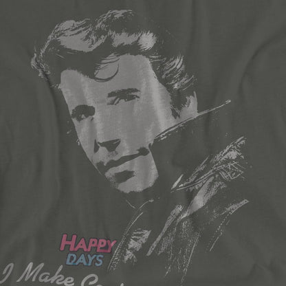 Charcoal - Pack Shot - Happy Days Unisex Adult Cool The Fonz T-Shirt