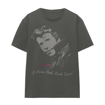 Charcoal - Front - Happy Days Unisex Adult Cool The Fonz T-Shirt