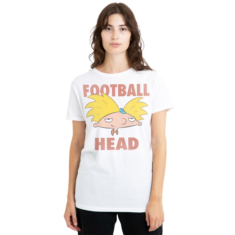 White - Side - Hey Arnold! Unisex Adult Football Head T-Shirt