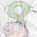 White - Pack Shot - Invader Zim Unisex Adult Gir & Pig T-Shirt