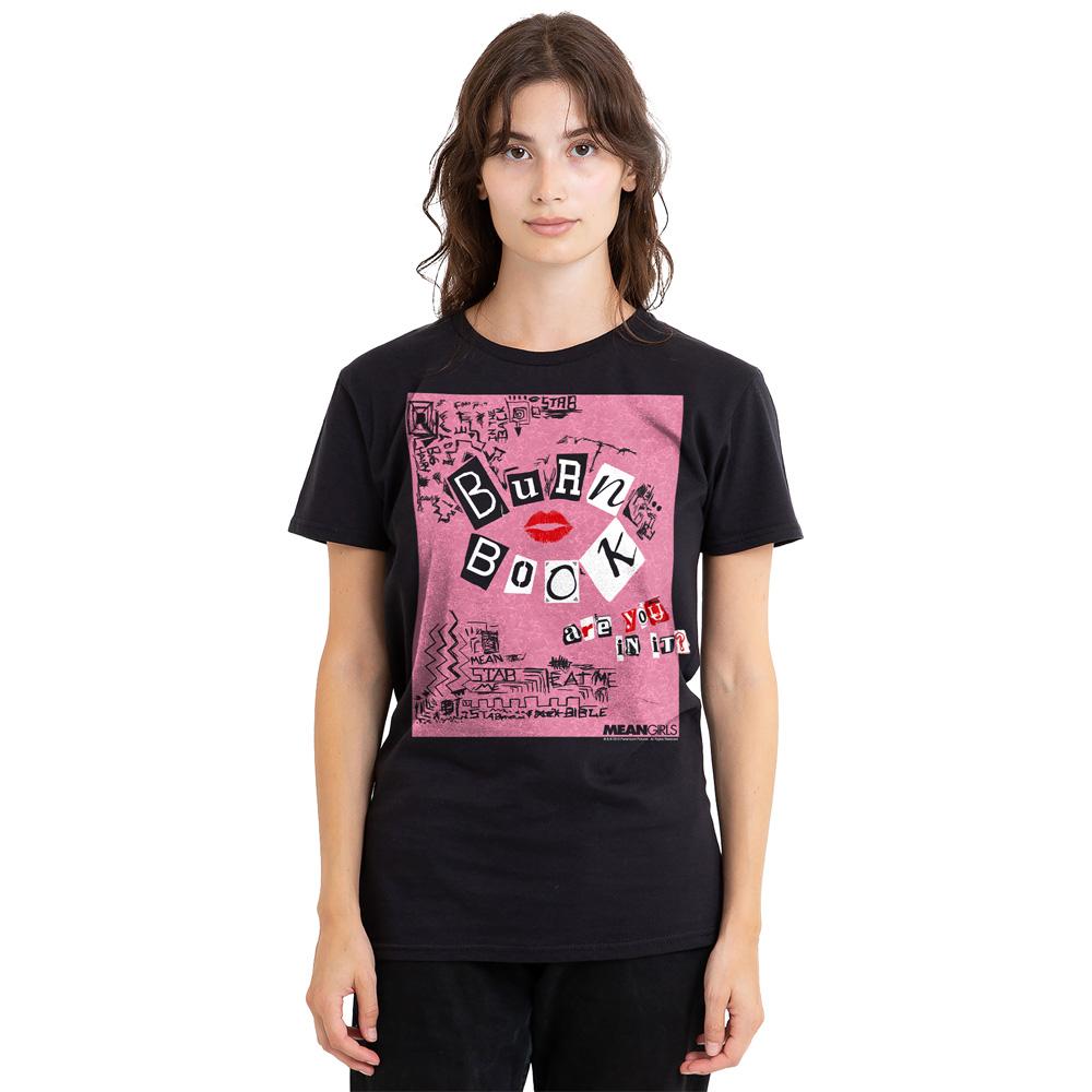 Black - Side - Mean Girls Unisex Adult Burn Book T-Shirt