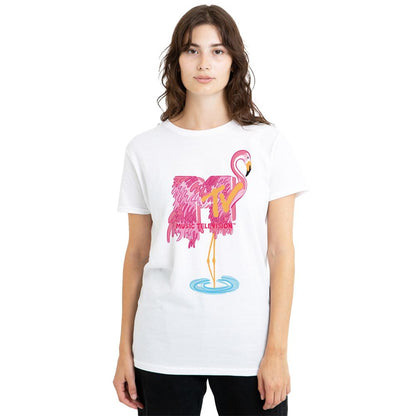 White - Side - MTV Unisex Adult Flamingo T-Shirt