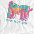 White - Side - MTV Unisex Adult Flamingo Logo T-Shirt