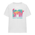 White - Front - MTV Unisex Adult Flamingo Logo T-Shirt
