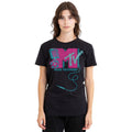 Black - Lifestyle - MTV Unisex Adult Microphone Logo T-Shirt