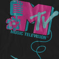 Black - Side - MTV Unisex Adult Microphone Logo T-Shirt