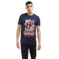 Navy - Side - Captain America Mens The First Avenger Flag T-Shirt