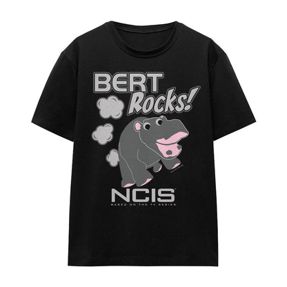 Black - Front - NCIS Unisex Adult Bert Rocks T-Shirt