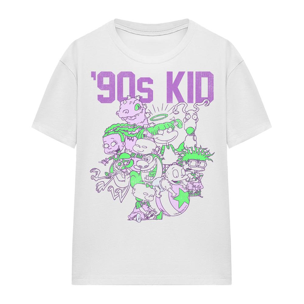 White - Front - Nickelodeon Unisex Adult 90s Kid T-Shirt