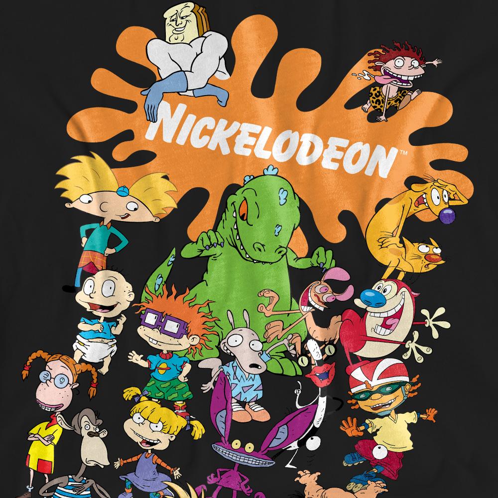 Black - Side - Nickelodeon Unisex Adult Splat Group T-Shirt