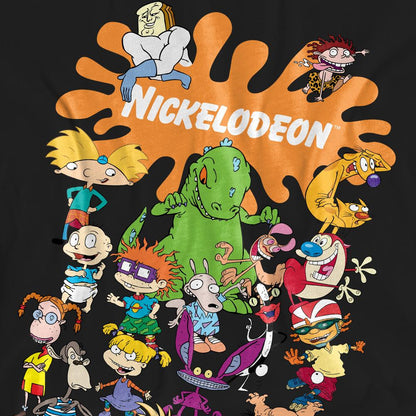 Black - Side - Nickelodeon Unisex Adult Splat Group T-Shirt