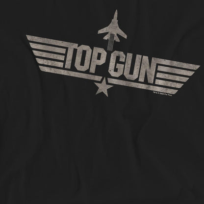 Black - Side - Top Gun Unisex Adult Monotone Logo T-Shirt