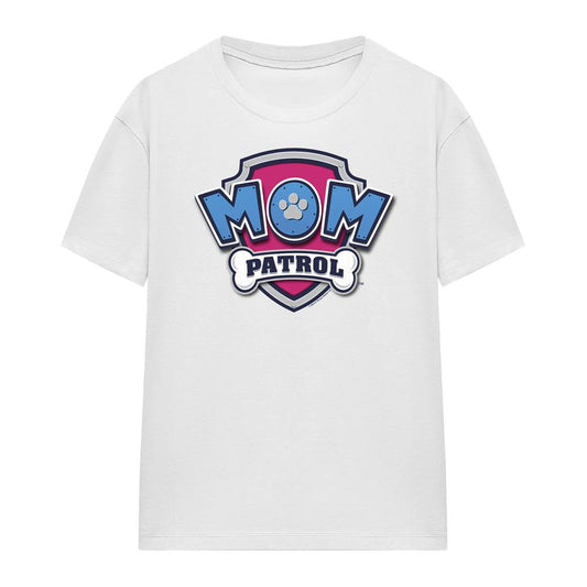 White - Front - Paw Patrol Unisex Adult Mom Patrol Badge Mothers Day T-Shirt