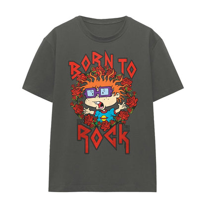 Charcoal - Front - Rugrats Unisex Adult Chucky Was Born To Rock T-Shirt